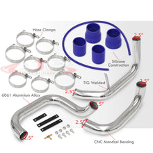 Load image into Gallery viewer, Nissan Skyline GTR R32 R33 R34 RB20 RB25DET Bolt-On Aluminum Polished Piping Kit + Blue Couplers