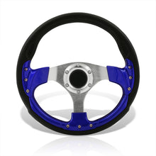Load image into Gallery viewer, Universal 320mm Fusion Style Aluminum Steering Wheel Black / Blue