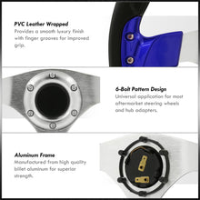 Load image into Gallery viewer, Universal 320mm Fusion Style Aluminum Steering Wheel Black / Blue