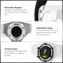 Load image into Gallery viewer, Universal 320mm Fusion Style Aluminum Steering Wheel Black / Silver