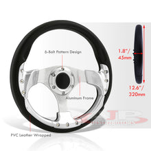 Load image into Gallery viewer, Universal 320mm Fusion Style Aluminum Steering Wheel Black / Silver