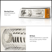 Load image into Gallery viewer, Chevy Silverado 03-06 Bumper Lights Chrome Housing Clear Lens Amber Reflectors