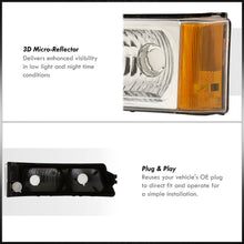 Load image into Gallery viewer, Chevy Silverado 03-06 Bumper Lights Chrome Housing Clear Lens Amber Reflectors