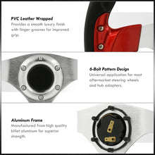 Load image into Gallery viewer, Universal 320mm Fusion Style Aluminum Steering Wheel Black / Red