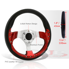 Load image into Gallery viewer, Universal 320mm Fusion Style Aluminum Steering Wheel Black / Red