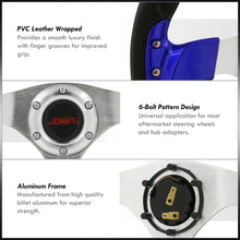 Load image into Gallery viewer, JDM Sport Universal 320mm Fusion Style Aluminum Steering Wheel Black / Blue