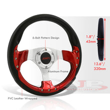 Load image into Gallery viewer, JDM Sport Universal 320mm Fusion Style Aluminum Steering Wheel Black / Red
