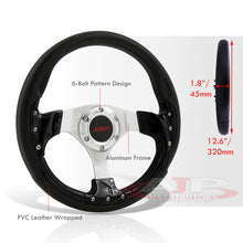 Load image into Gallery viewer, JDM Sport Universal 320mm Fusion Style Aluminum Steering Wheel Black / Black
