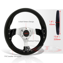 Load image into Gallery viewer, JDM Sport Universal 320mm Fusion Style Aluminum Steering Wheel Black / Black