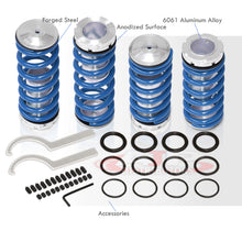 Load image into Gallery viewer, Honda Accord 1998-2002 Coilover Sleeves Kit Blue (Silver Sleeves)