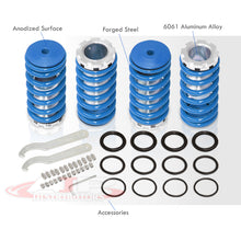 Load image into Gallery viewer, Acura Integra 1990-2001 / Honda Civic 1988-2000 / CRX 1988-1991 / Del Sol 1993-1997 Coilover Sleeves Kit Blue (Silver Sleeves)