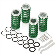 Load image into Gallery viewer, Acura Integra 1990-2001 / Honda Civic 1988-2000 / CRX 1988-1991 / Del Sol 1993-1997 Coilover Sleeves Kit Green (Silver Sleeves)
