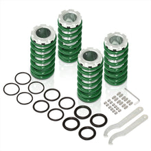 Load image into Gallery viewer, Acura Integra 1990-2001 / Honda Civic 1988-2000 / CRX 1988-1991 / Del Sol 1993-1997 Coilover Sleeves Kit Green (Silver Sleeves)