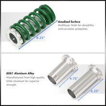 Load image into Gallery viewer, Acura Integra 1990-2001 / Honda Civic 1988-2000 / CRX 1988-1991 / Del Sol 1993-1997 Coilover Sleeves Kit Green (Silver Sleeves)