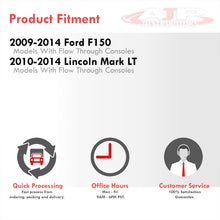 Load image into Gallery viewer, Ford F150 2009-2014 / Lincoln Mark LT 2010-2014 Interior Center Console Armrest Cover Lid Repair Kit Black (Models With Flow Through Consoles)