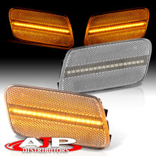 Load image into Gallery viewer, Mercedes Benz E-Class W210 E300D E300TD 1996-1999 / E320 1999-2003 / E430 1999-2003 / E55 AMG 1999-2003 Front Amber LED Side Marker Lights Clear Len