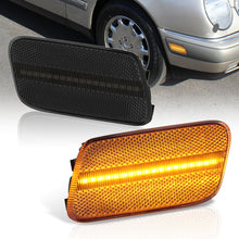 Load image into Gallery viewer, Mercedes Benz E-Class W210 E300D E300TD 1996-1999 / E320 1999-2003 / E430 1999-2003 / E55 AMG 1999-2003 Front Amber LED Side Marker Lights Smoke Len