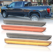 Load image into Gallery viewer, GMC Sierra 2500HD 3500HD 2020-2022 4 Piece Front Amber & Rear Red LED Fender Side Marker Lights Clear Len