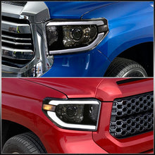 Load image into Gallery viewer, Toyota Tundra 2014-2021 LED DRL Bar Projector Headlights Black Housing Clear Len Clear Reflector (Halogen Models Only)
