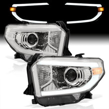 Load image into Gallery viewer, Toyota Tundra 2014-2021 LED DRL Bar Projector Headlights Chrome Housing Clear Len Clear Reflector (Halogen Models Only)