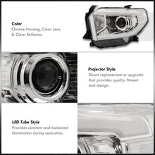 Load image into Gallery viewer, Toyota Tundra 2014-2021 LED DRL Bar Projector Headlights Chrome Housing Clear Len Clear Reflector (Halogen Models Only)