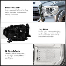 Load image into Gallery viewer, Toyota Tundra 2014-2021 LED DRL Bar Projector Headlights Chrome Housing Clear Len Clear Reflector (Halogen Models Only)