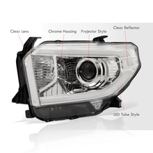 Load image into Gallery viewer, Toyota Tundra 2014-2021 LED DRL Bar Projector Headlights Chrome Housing Clear Len Clear Reflector (Halogen Models Only)