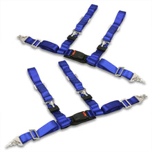 Load image into Gallery viewer, Universal 4 Point 2" Racing Seat Harness Belts Pair Blue