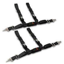 Load image into Gallery viewer, Universal 4 Point 2" Racing Seat Harness Belts Pair Black