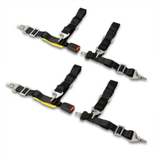 Load image into Gallery viewer, Universal 4 Point 2" Racing Seat Harness Belts Pair Black with Yellow Strap