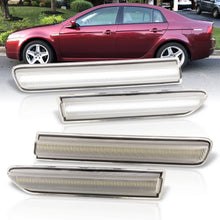 Load image into Gallery viewer, Acura TL 2004-2008 4 Piece Front White & Rear White LED Side Marker Lights Clear Len (Not Compatible On Type-S Models)