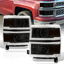 Load image into Gallery viewer, Chevrolet Silverado 1500 2014-2015 Factory Style Projector Headlights Chrome Housing Smoke Len Amber Reflector