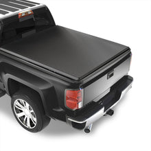 Load image into Gallery viewer, Chevrolet Silverado 1500 2014-2018 / 1500 LD 2019 / 2500 3500 HD 2015-2019 / GMC Sierra 1500 2014-2018 / 1500 Limited 2019 / 2500 3500 HD 2015-2019 6.5FT 6.6FT Soft 4 Fold Truck Tonneau Bed Cover (Standard Short Bed 6´55")