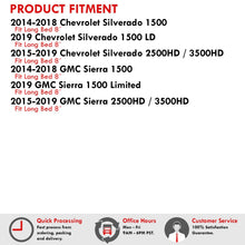 Load image into Gallery viewer, Chevrolet Silverado 1500 2014-2018 / 1500 LD 2019 / 2500 3500 HD 2015-2019 / GMC Sierra 1500 2014-2018 / Limited 2019 / 2500 3500 HD 2015-2019 8FT Hard 4 Fold Truck Tonneau Bed Cover (Long Bed 8´)