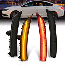 Load image into Gallery viewer, Chrysler 200 2015-2017 4 Piece Front Amber & Rear Red LED Fender Side Marker Lights Smoke Len