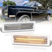 Load image into Gallery viewer, Chevrolet GMC C/K C10 1500 2500 3500 Pickup Blazer Jimmy Suburban 1981-1986 Front Amber LED Side Marker Lights Clear Len