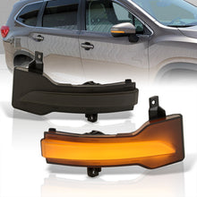 Load image into Gallery viewer, Subaru Ascent 2019-2022 / Crosstrek 2018-2022 / Forester 2019-2022 / Impreza 2017-2022 / Legacy 2018-2022 / Outback 2018-2022 Front Amber Sequential LED Side Mirror Signal Marker Lights Smoke Len
