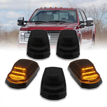 Load image into Gallery viewer, Ford F250 F350 F450 F550 Super Duty 2017-2022 5 Piece Front Amber LED Cab Roof Clearance Lights Smoke Len
