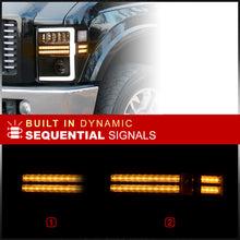 Load image into Gallery viewer, Ford F250 F350 F450 F550 Super Duty 2008-2010 Sequential LED DRL Bar Projector Headlights Black Housing Clear Len Clear Reflector