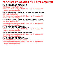 Load image into Gallery viewer, GMC C/K 1500 2500 3500 1994-2000 LED DRL Bar Projector Headlights + Bumpers + Corners Black Housing Clear Len Clear Reflector