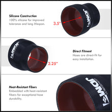 Load image into Gallery viewer, 2.25" to 3.5" Straight Reducer Silicone Coupler Black