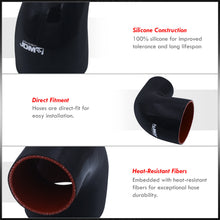 Load image into Gallery viewer, 2.5" to 3.5" 90 Degree Reducer Silicone Coupler Black