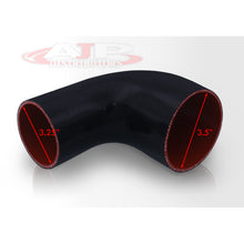Load image into Gallery viewer, 3.25" to 3.5" 90 Degree Reducer Silicone Coupler Black