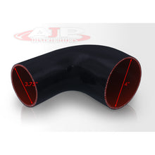 Load image into Gallery viewer, 3.75" to 4" 90 Degree Reducer Silicone Coupler Black