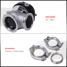 Load image into Gallery viewer, JDM Sport 35/38mm Compact Version Wastegate V-band Type Black