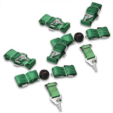 Load image into Gallery viewer, Universal 5 Point Camlock 3&quot; Racing Seat Harness Belts Pair Green
