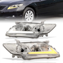 Load image into Gallery viewer, Toyota Camry 2007-2009 Sequential LED DRL Bar Factory Style Headlights Chrome Housing Clear Len Clear Reflector