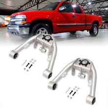 Load image into Gallery viewer, Chevrolet Silverado 1500 4WD 1999-2006 / GMC Sierra 1500 4WD 1999-2006 2-4" Lift Front Upper Tubular Control Arms Silver (Dual Shock Mount)