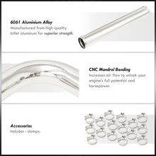 Load image into Gallery viewer, Universal 2.5" 8 Pieces Aluminum Piping Kit Polished (x2 Straight / x2 90 Degree / x2 120 Degree / x2 135 Degree)