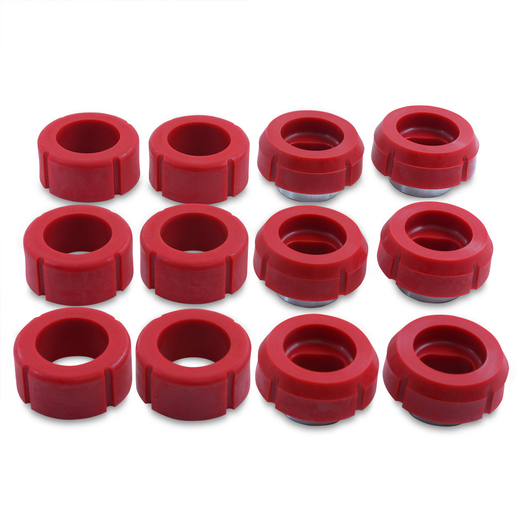 Chevrolet GMC C/K C10 C20 C30 1981-1986 / K10 K20 K30 1981-1987 / GMC K1500 K2500 K3500 1981-1985 Body Mount Bushings Kit Red (Regular Cab)